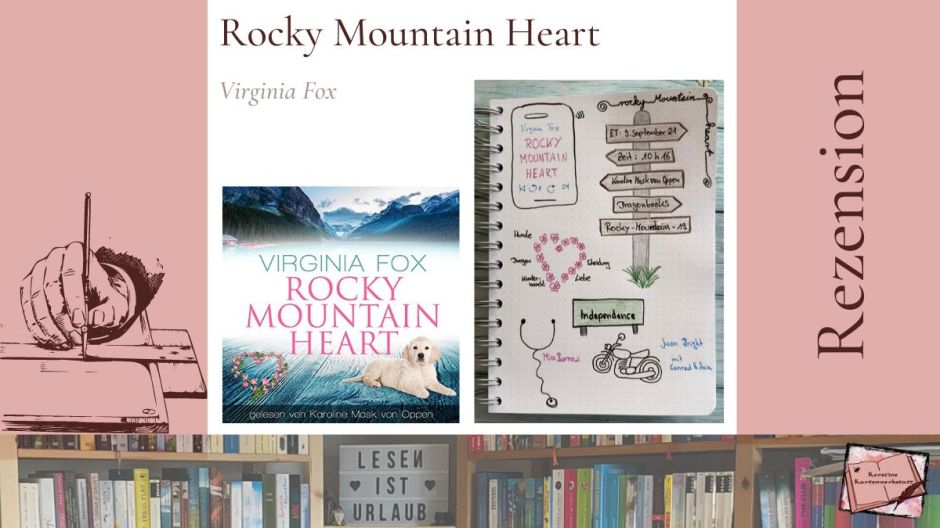 Beitragsbild mit Sketchnotes zum Hörbuch: Rocky Mountain Heart von Virginia Fox