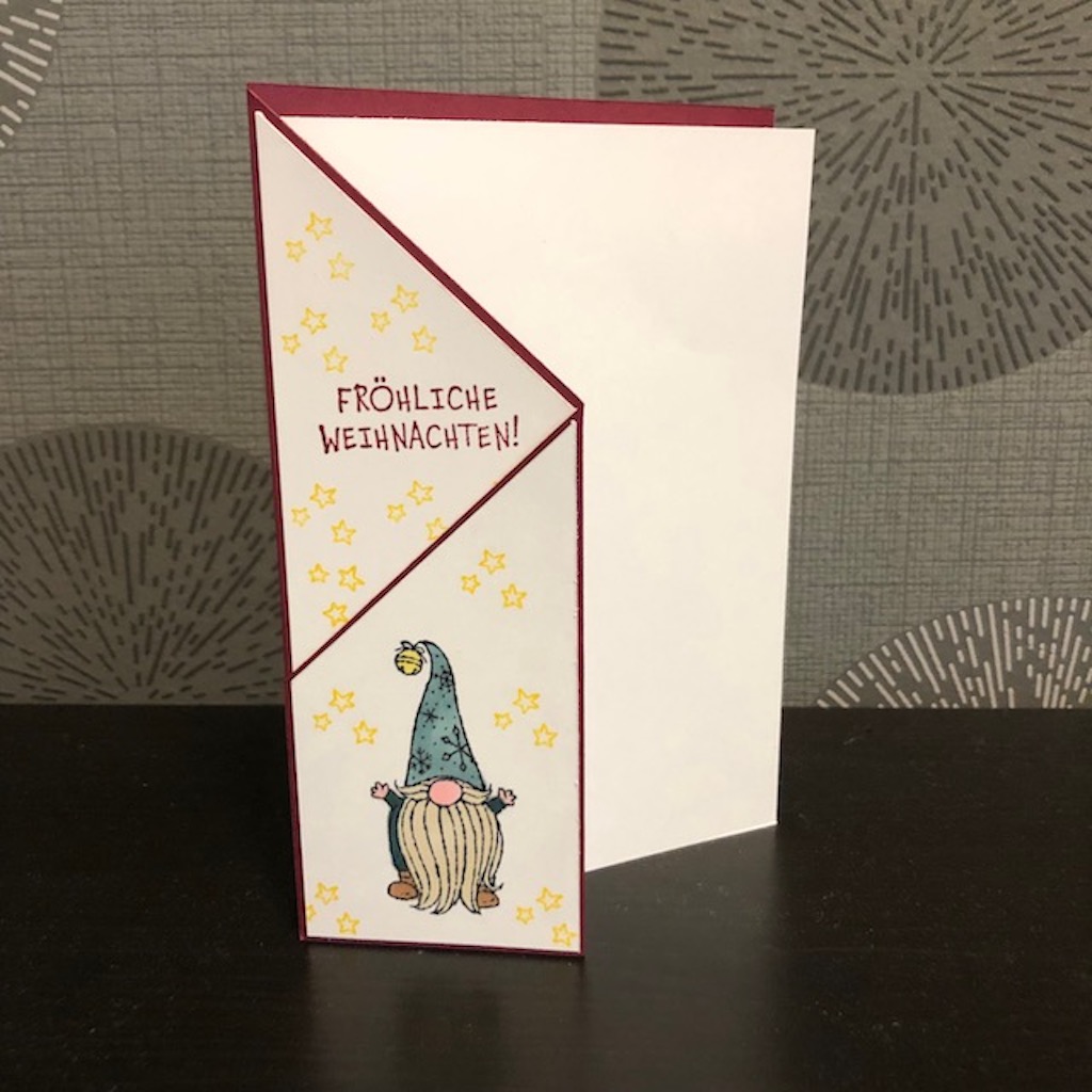 Weihnachtskarte mit Wichtel aus dem Set: Aus dem Wichtelwunderland von Stampin Up