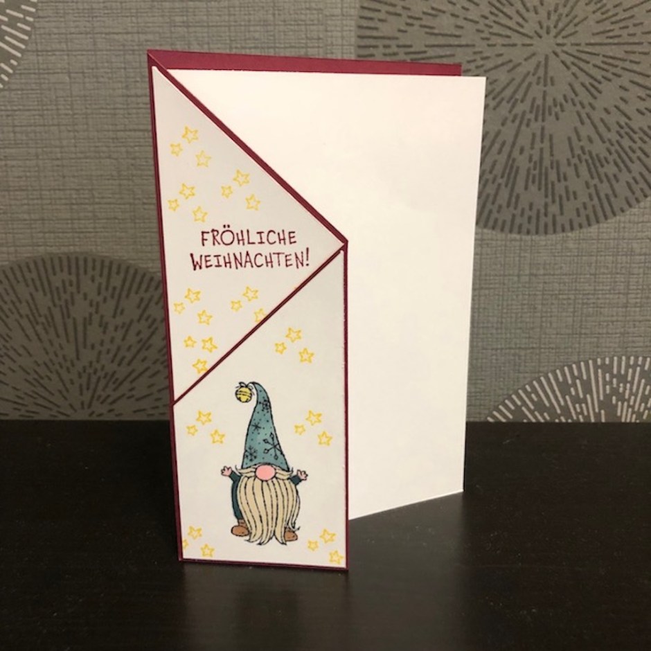 Weihnachtskarte mit Wichtel aus dem Set: Aus dem Wichtelwunderland von Stampin Up