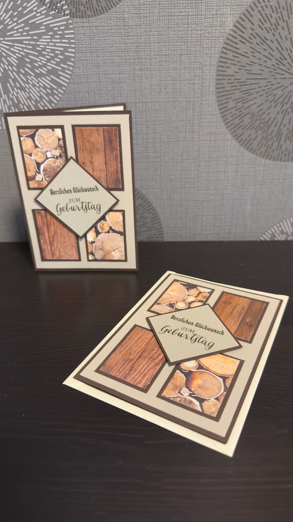 Geburtstagskarte in Holzoptik
