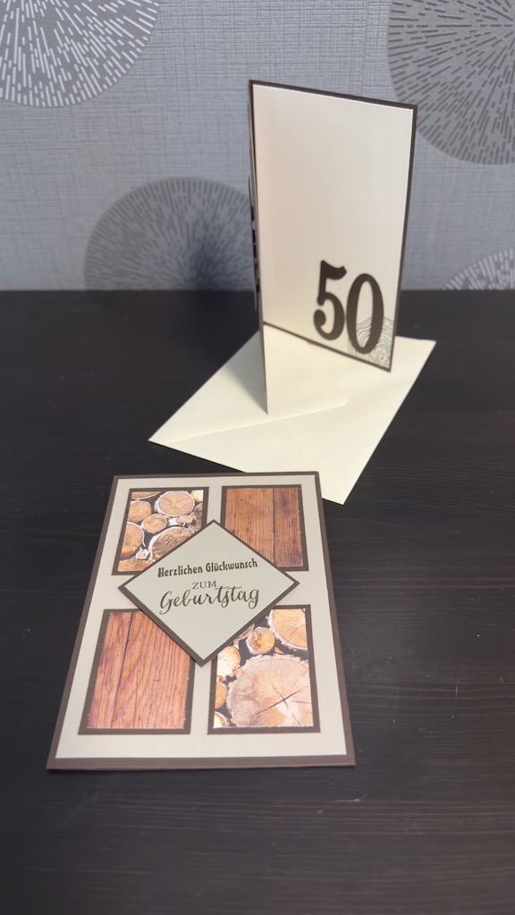 Geburtstagskarte in Holzoptik