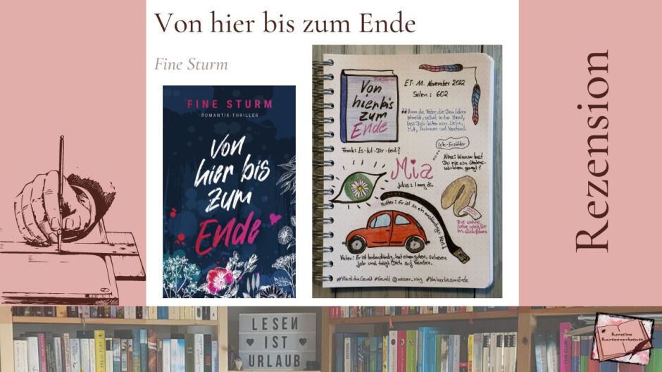 Sketchnotes und Cover vom Romatik Thriller: Von hier bis zum Ende von Finde Sturm