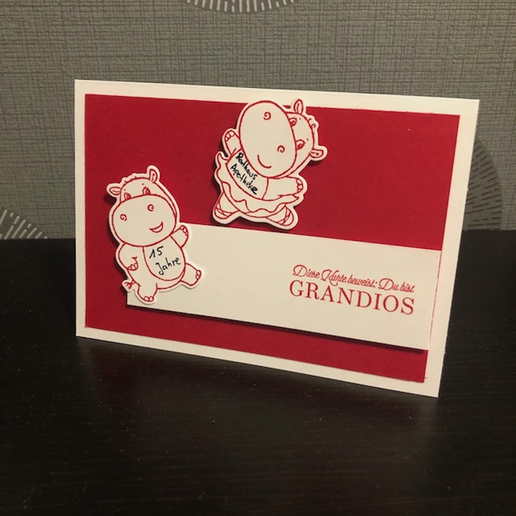 Hippo Jubiläum du bis Grandios in Glutrot