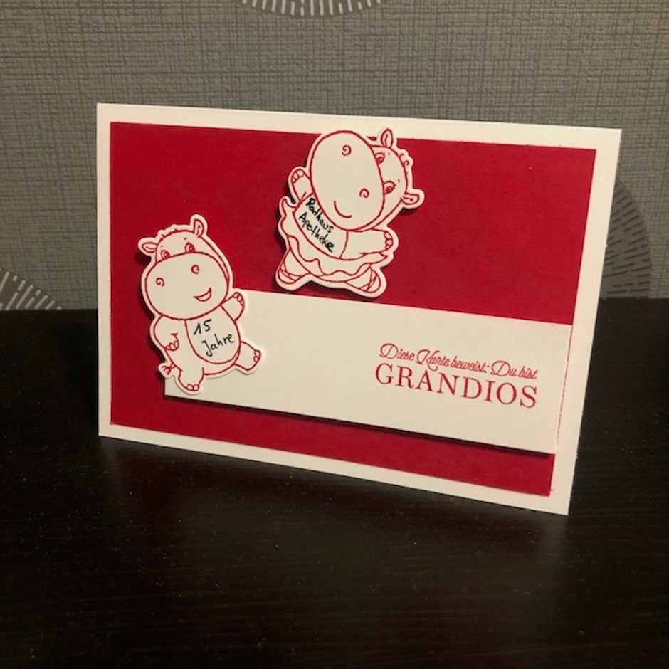 Hippo Jubiläum du bis Grandios in Glutrot