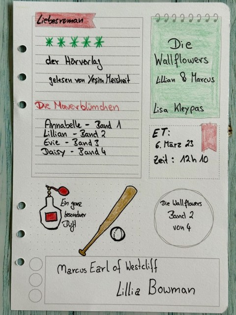 Sketchnotes zur Rezension vom Hörbuch: Die Wallflowers - Lillian & Marcus von Lisa Kleypas erschienen im der Hörverlag eingelesen von Yesim Meisheit