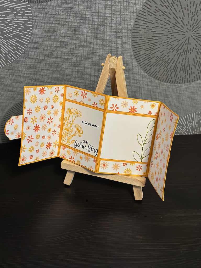 Zauberkarte zum Geburtstag mit einem Geheimfach. Gebastelt mit Produkten von Stampin Up von Kerstins Kartenwerkstatt.