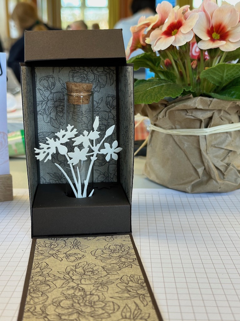 Explosionsbox mit Reagenzglas selbstgemacht auf dem Teamtreffen in Jever März 2023 unter Anleitung von Angela B.