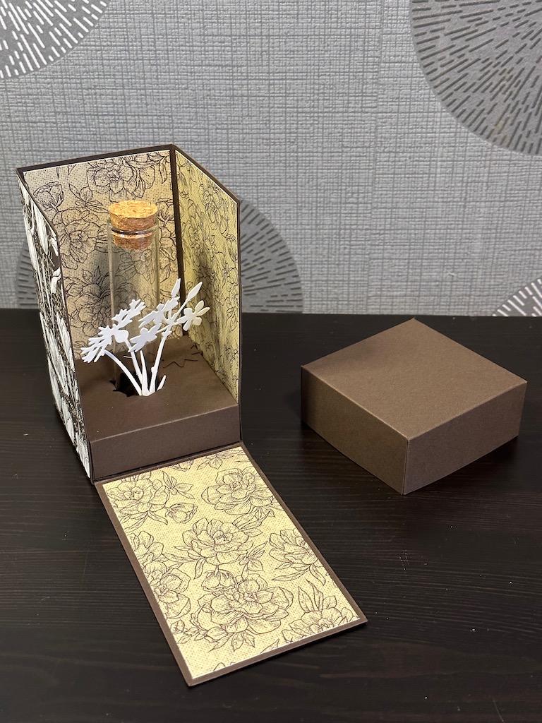 Explosionsbox mit Reagenzglas selbstgemacht auf dem Teamtreffen in Jever März 2023 unter Anleitung von Angela B.