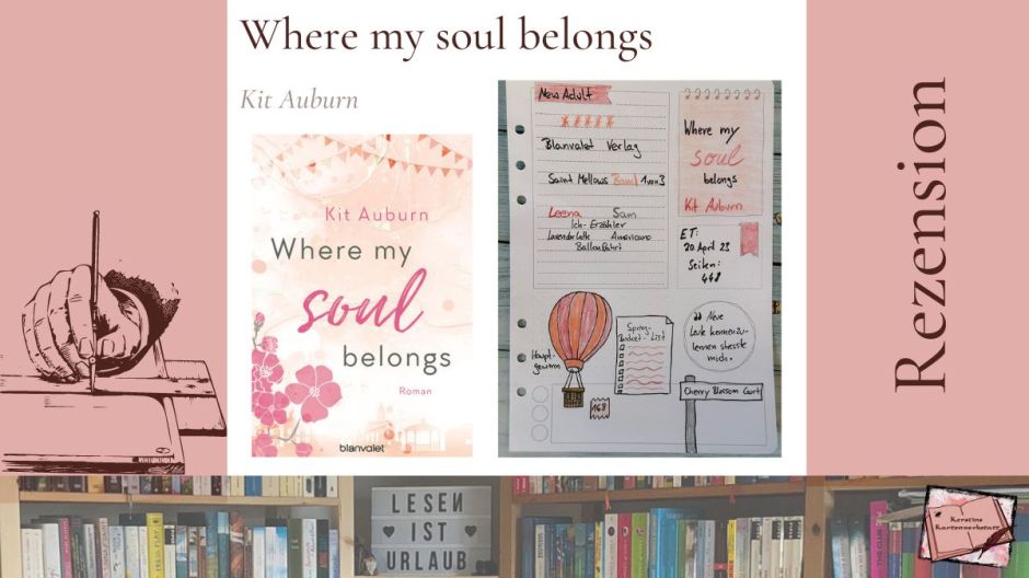 Cover und Sketchnotes zur Rezension vom New Adult Roman aus dem Blanvalet Verlag: Where my soul belongs von Kit Auburn