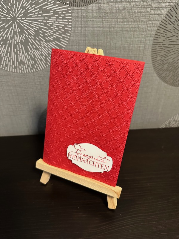 Weihnachtskarte mit Prägung für Weihnachten 2023 erstellt mit Produkten von Stampin Up