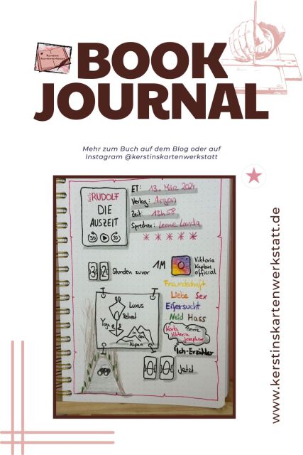 Lesetagebuch mit Sketchnotes zur Rezension vom Thriller: Die Auszeit von Emily Rudolf erschienen im Argon Verlag. Eingelesen von Leonie Landa