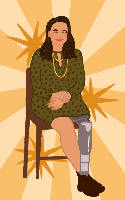 Aus dem Buch: Starke Frauen, Starke Stimmen von Ros Ball ist hier eine Illustration von Emmy Lupin zu sehen, sie zeigt Safak Pavey