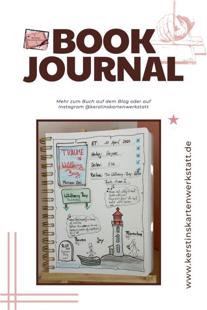 Lesetagebuch mit Sketchnotes zur Rezension vom Liebesroman: Träume in Wildberry Bay von Miriam Covi erschienen im Heyne Verlag