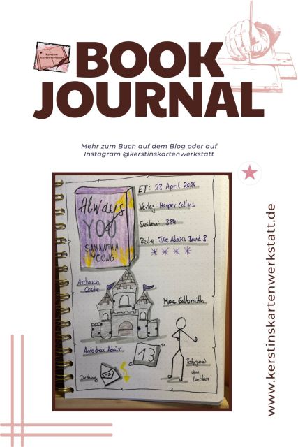 Lesetagebuch mit Sketchnotes zur Rezension vom Roman: Always You von Samantha Young erschienen bei Harper Collins. Es ist der 3. Band der Reihe Die Adairs