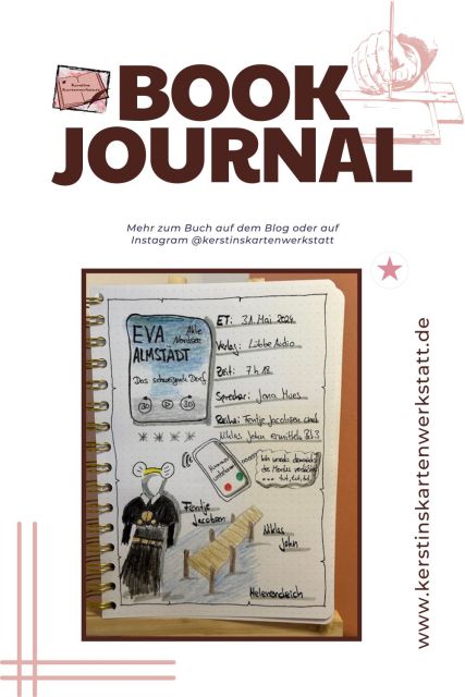 Lesetagebuch mit Sketchnotes zur Rezension vom Krimi: Akte Nordsee das schweigende Dorf von Eva Almstädt erschienen bei Lübbe Audio. gelesen von Jona Mues