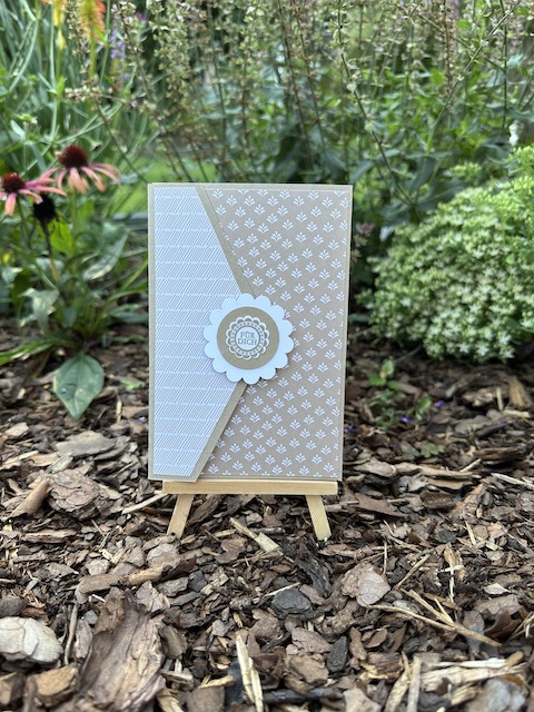 Gutscheinkarte zum Aufklappen mit Fach für Gutscheine und Platz zum Unterschreiben und lieben Grüssen gebastelt mit Material von Stampin Up von Kerstins Kartenwerkstatt