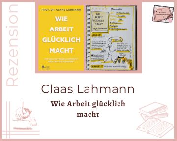 Zu sehen ist das Cover und das Lesetagebuch mit Sketchnotes zur Rezension vom Ratgeber: Wie Arbeit Glücklich Macht und wann man darüber nachdenken sollte, den Job zu wechseln von Prof. Dr. Class Lahmann erschienen im Rowohlt Verlag