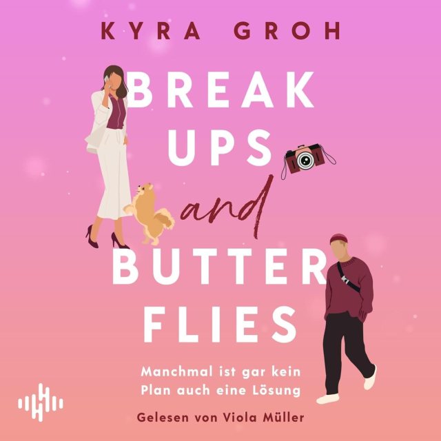 Zu sehen ist das Cover vom Hörbuch Breakups and Butterflies von Kyra Groh Cover erschienen im Hörbuch Hamburg Verlag und eingelesen von Viola Müller