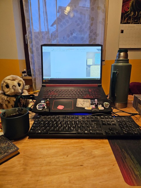 Foto vom Arbeitsplatz der Autorin Sara Fee Wieland