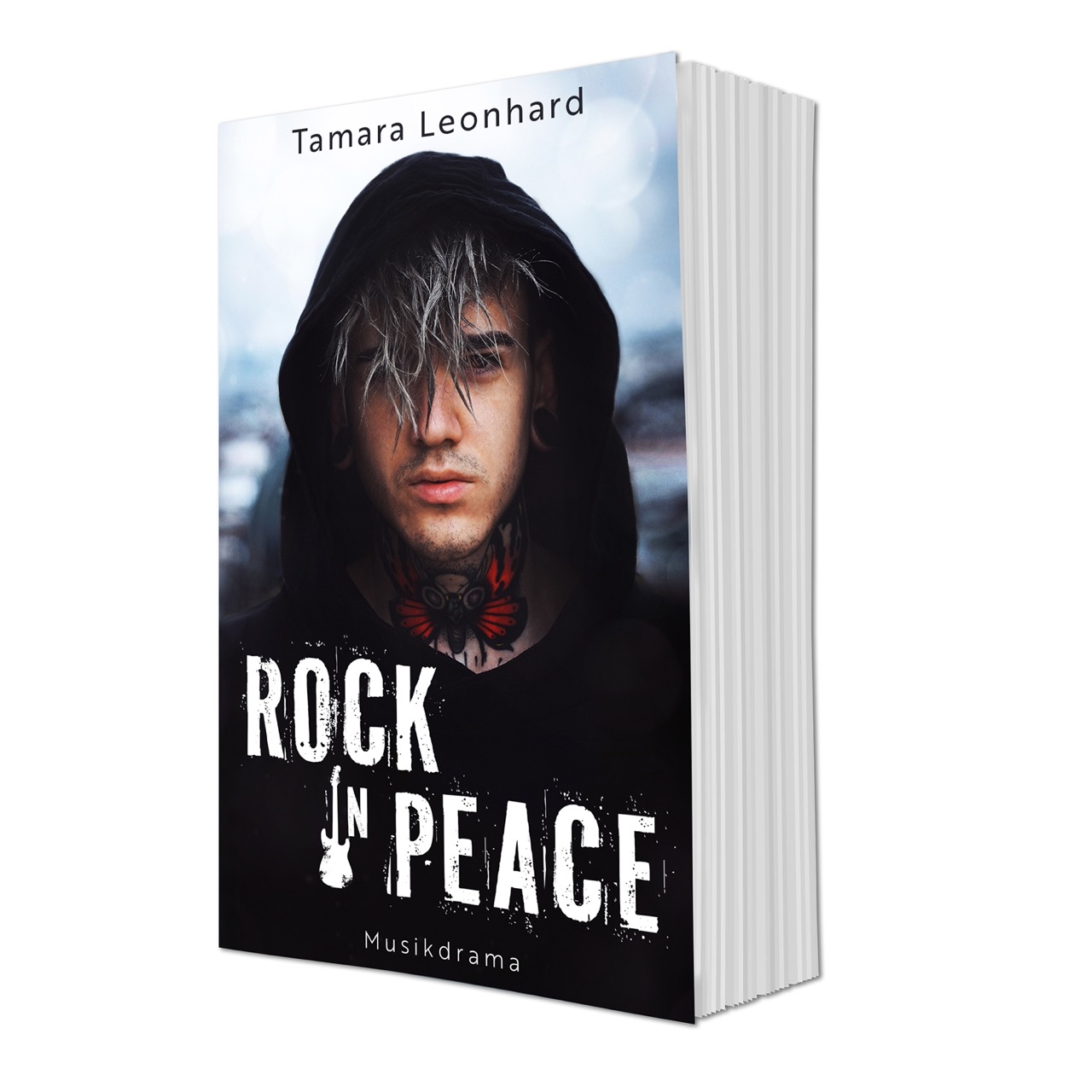 Zu sehen ist das Cover vom Roman: Rock in Peace von Tamara Leonhard