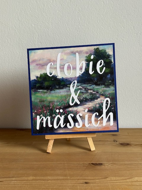 Auftragsarbeit für eine Glückwunschkarte für Clobie und Mässich, mit Naturmotiven und Platz für viele Unterschirften