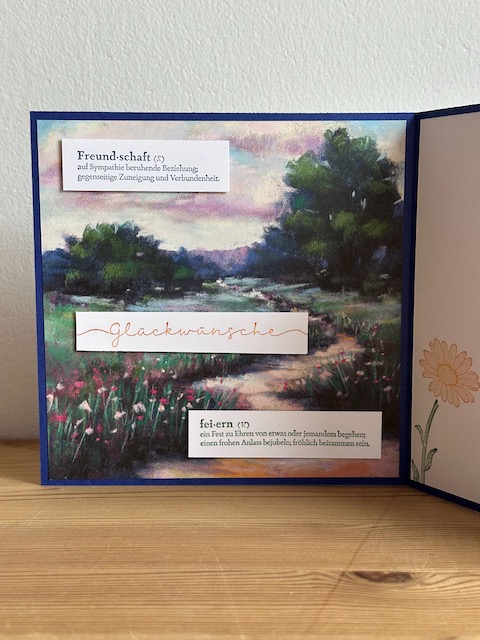 Auftragsarbeit für eine Glückwunschkarte für Clobie und Mässich, mit Naturmotiven und Platz für viele Unterschirften