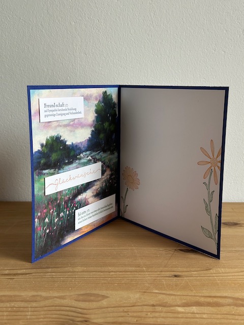 Auftragsarbeit für eine Glückwunschkarte für Clobie und Mässich, mit Naturmotiven und Platz für viele Unterschirften