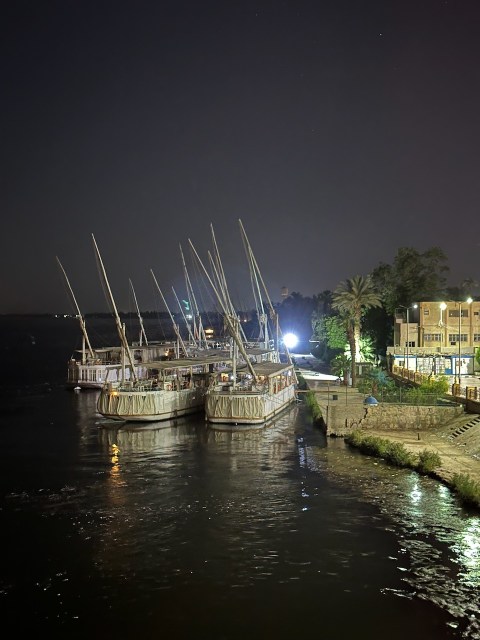 Fotos von der Nilkreuzfahrt 2025 hier bei Nach mehrere Dahbyas am Kai