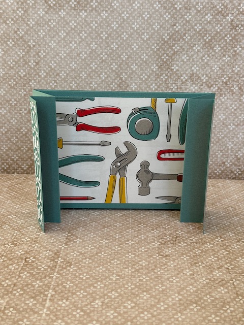 Horizontal Curtain Fund fold Card für Männer zum Geburtstag mit Werkzeug gebastelt mit Material von Stampin Up von Kerstins Kartenwerkstatt