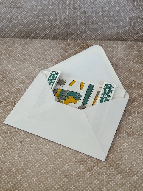 Glückwunschkarte mit Werkzeug zum Hinstellen  gebastelt mit Stampin Up Produkten von Kerstins Kartenwerkstatt